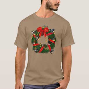 Birdorable Warblers Christmas Wreath T-Shirt