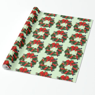 Birdorable Warblers Christmas Wreath Wrapping Paper