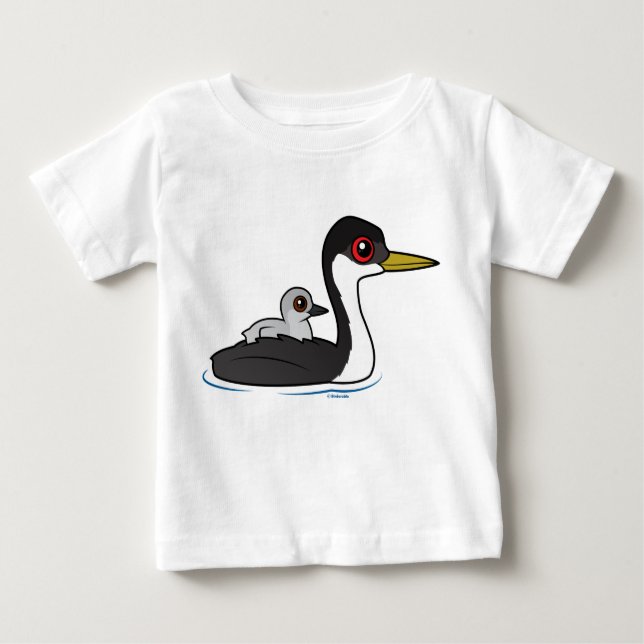 Birdorable Western Grebe with baby Baby T-Shirt (Front)