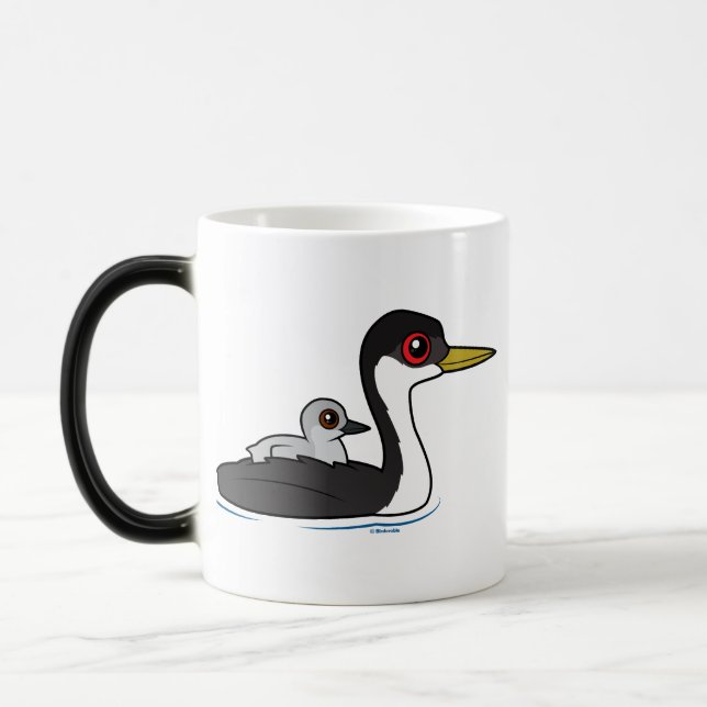 Birdorable Western Grebe with baby Magic Mug (Left)