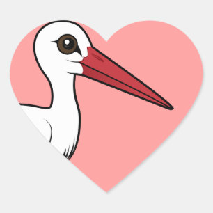 Birdorable White Stork Heart Sticker