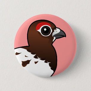 Birdorable Willow Ptarmigan, summer male 6 Cm Round Badge