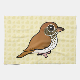 Birdorable Wood Thrush Tea Towel