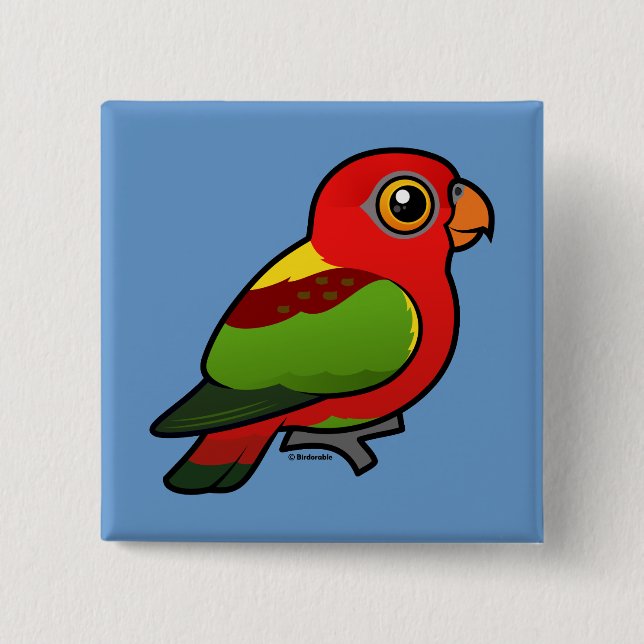 Birdorable Yellow-backed Lory 15 Cm Square Badge (Front)