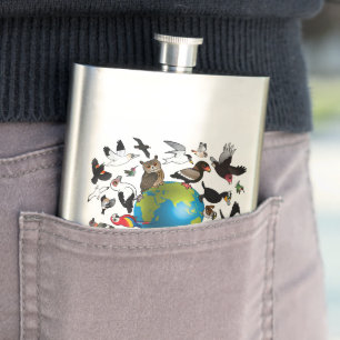 Birdorables Around the World Hip Flask