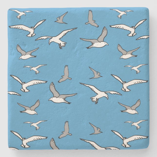 Birds - a Flock of Seagulls Stone Coaster (Front)