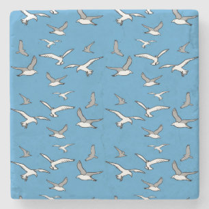 Birds - a Flock of Seagulls Stone Coaster