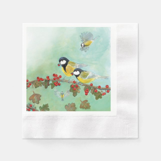 Birds and Berries  Napkin (Front)