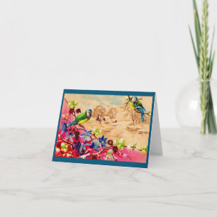 birds and berries note card