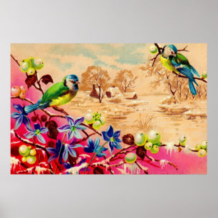 birds and berries poster