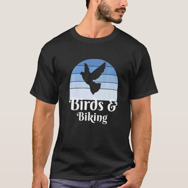 Birds And Biking   T-Shirt (Front)