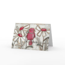 Birds and Blooms Apple Red - Greeting Card