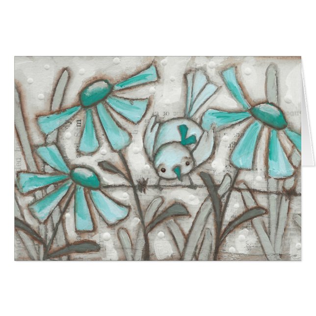 Birds and Blooms/Laguna Blue - Blank Inside (Front Horizontal)