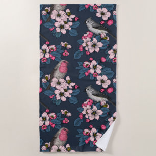 Birds and Blossoms Beach Towel