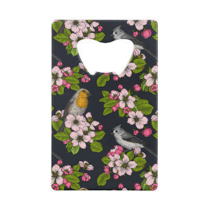 Birds and Blossoms on black