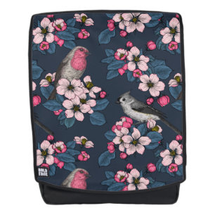 Birds and Blossoms on yellow Backpack