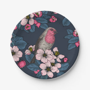 Birds and Blossoms Paper Plate