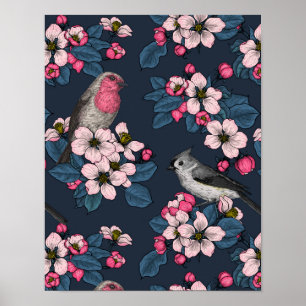 Birds and Blossoms Poster