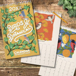 Birds and Botanicals Illustrations 2027 Vintage Calendar