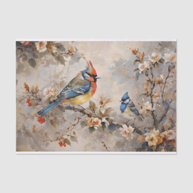 Birds and Branches Decoupage Tissue Paper (Front)