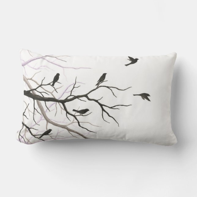 Birds and Branches Throw Pillow (Front)