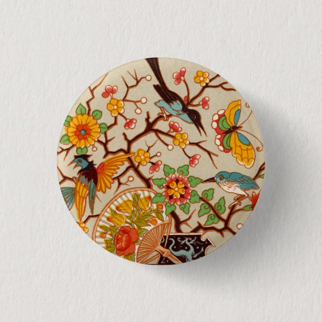 Birds and Butterflies Button (Front)