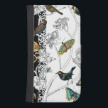 Birds and Butterfly on a Black & White Background Samsung S4 Wallet Case<br><div class="desc">Artist Chariklia Zarris is a talented painter and designer. She likes painting birds and wild animals and this picture is no exception. The vivid colours of birds and the butterflies are accentuated by the black and white branches in the background.</div>