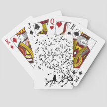 Birds And Cat Playing Cards