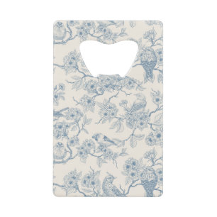 Birds and cherry blossom in blue and off white