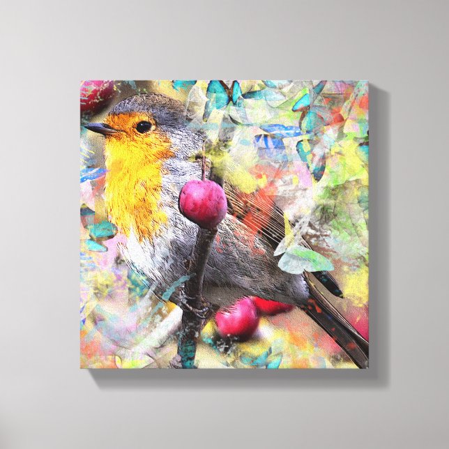 Birds and cherry blossoms canvas print (Front)
