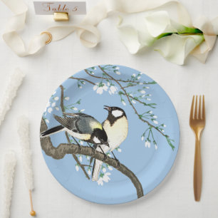 Birds and Cherry Blossoms Ohara Koson Paper Plate