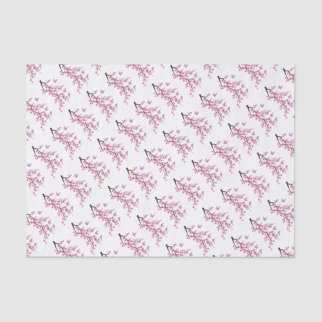 Birds and Cherry Blossoms Tissue Paper (Front)