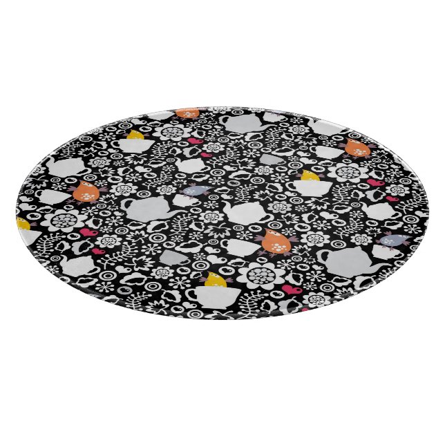 Birds and cups pattern cutting board (Corner)