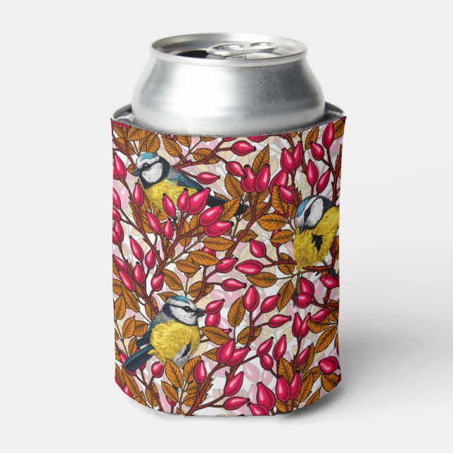 Birds and dog rose hips can cooler (Can Front)