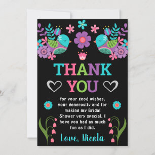 Birds and Floral Mexican Fiesta Bridal Shower Thank You Card