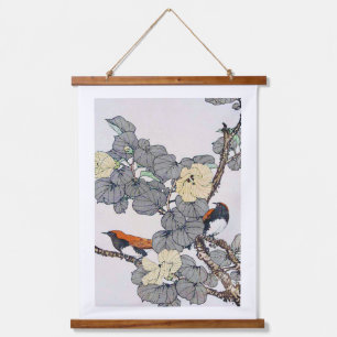 Birds and Flower, Imao Keinen Hanging Tapestry