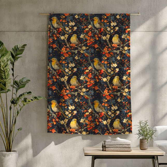 Birds and Flowers Blanket for Cosy Fall Nights (Birds and Flowers Blanket for Cozy Fall Nights)