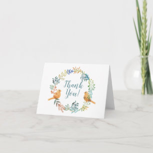 Birds And Flowers   Thank You Card