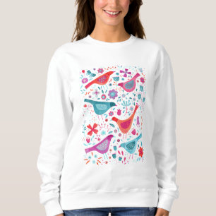 Birds and Flowers Watercolor Sweatshirt