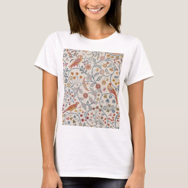Birds and Flowers, William Morris T-Shirt (Front)