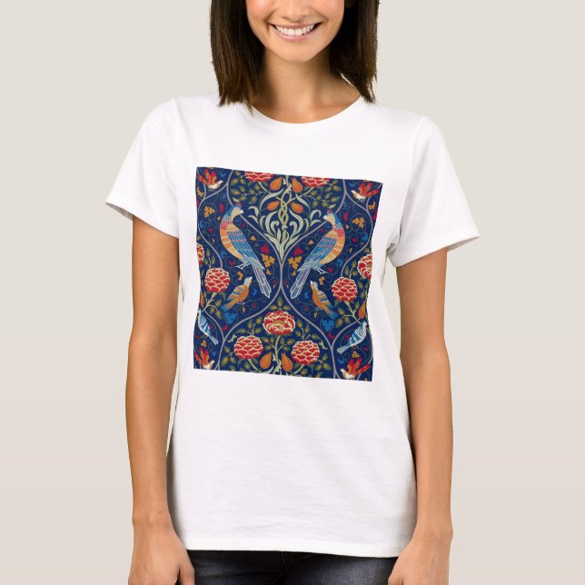 Birds and Flowers, William Morris T-Shirt (Front)
