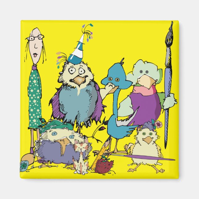 Birds and Friends Magnet (Front)