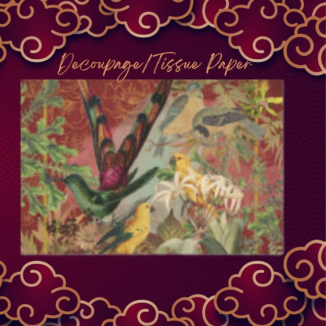 Birds and Greenery Tissue Paper (Creator Uploaded)