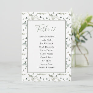 Birds and hills table Number Seating Chart