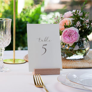 Birds and leaves, romantic beige table number card