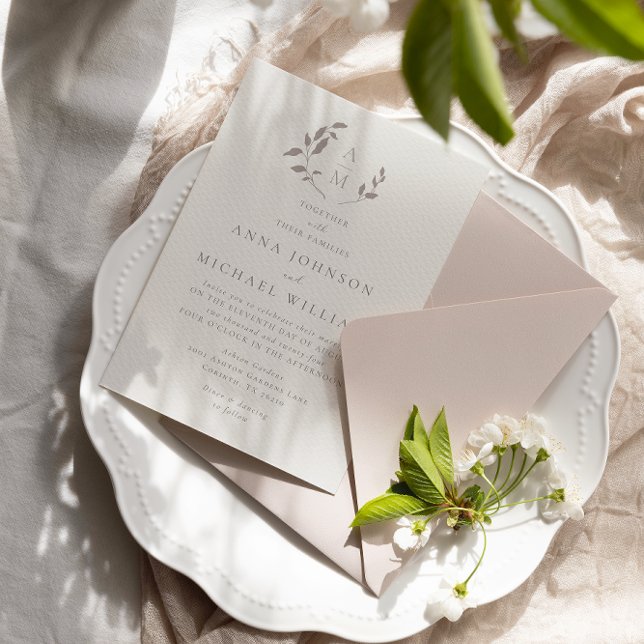 Birds and leaves romantic wedding Invitation (Creator Uploaded)