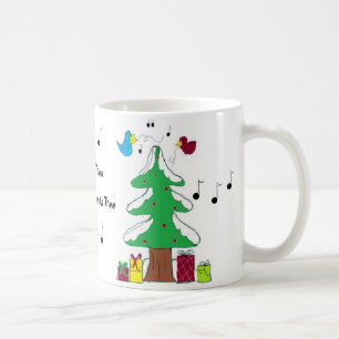 Birds and Musical Notes Christmas mug