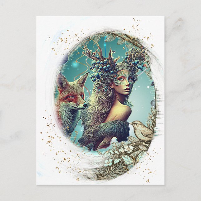 Birds and Nature Antique Scroll Photo Frame Postcard (Front)