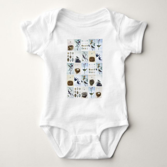 Birds and Nests Baby Bodysuit (Front)