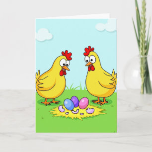 Birds And Pastel Eggs Card